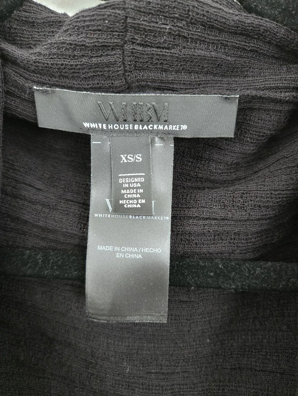 WHBM Crinkle Yarn Cocoon Cardigan in black. Size xsmall/small. New